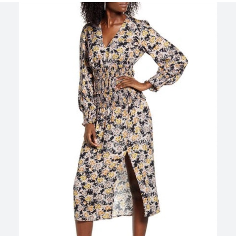 NWT AFRM x Nordstrom Hazel Smocked Midi Dress S